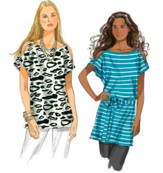 5889 EZ OVERSIZE PEASANT TOP, TUNIC, BELT PATTERN XS-MED